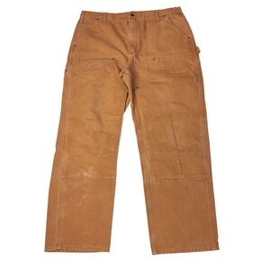 Carhartt‎ B136 BRN Original Dungaree Fit Mens Brown Double Knee Pants 40x32